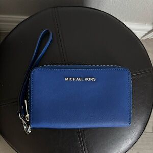 Michael Kors Blue Wristlet Wallet